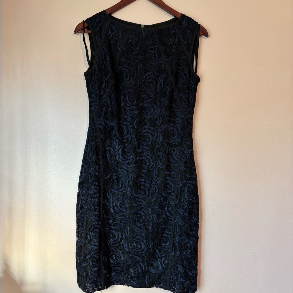 Ann Taylor Black Sheath Mini Dress Crew Neck Sleeveless